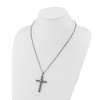 Chisel Stainless Steel Polished and Antiqued Woven Cross Pendant on a 22" Curb Chain Necklace - 4 of 4
