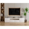 ATJafurn 78.7'' White Modern TV Stand for TVs up to 75'', Wood Media Console with 2 Storage Drawers - 2 of 4