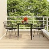 vidaXL Garden Dining Set Black Steel, Tempered Glass, Polyethylene Medium - Black 31.5" x 31.5" x 29.1" 2 - 2 of 4