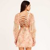 Women's Floral Chiffon V-Neck Ruffle Mini Dress – Romantic Long Sleeve Dress for Spring by Cherie Code - 4 of 4