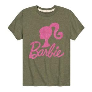 Boys' - Barbie - Barbie Logo Pink Glitter Short Sleeve Graphic T-Shirt - 1 of 4