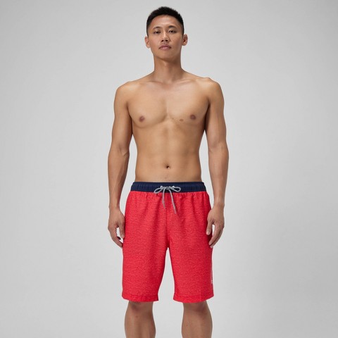 Мужские брюки Speedo Men's 9" Swim Trunks - Heathered Red M: Mesh Liner, Zippered Pocket, UPF 50+