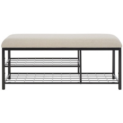 Milligan Open Shelf Bench W/ Cushion  - Safavieh