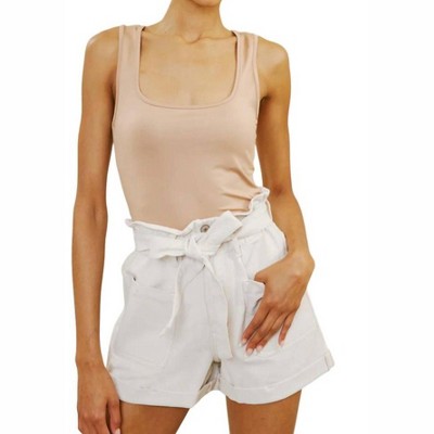 Women's Ultra High Rise Belted Paperbag Shorts - KanCan