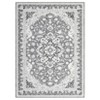 8x10 Gray Floral Washable Rug, Non-Slip Low Pile Vintage Farmhouse Carpet for Living Room, Bedroom - 4 of 4