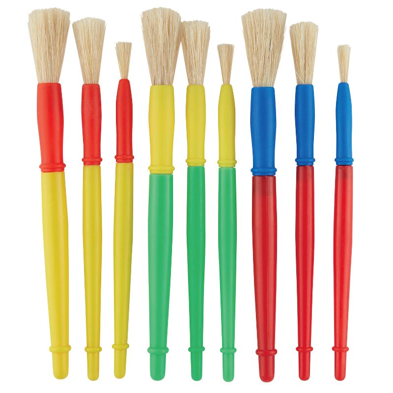 Creativity Street Chubby White Bristle Easy Grip Plastic Handle Paint Brush Set, Assorted Size, Assorted Color, Set of 58, 3 of 5