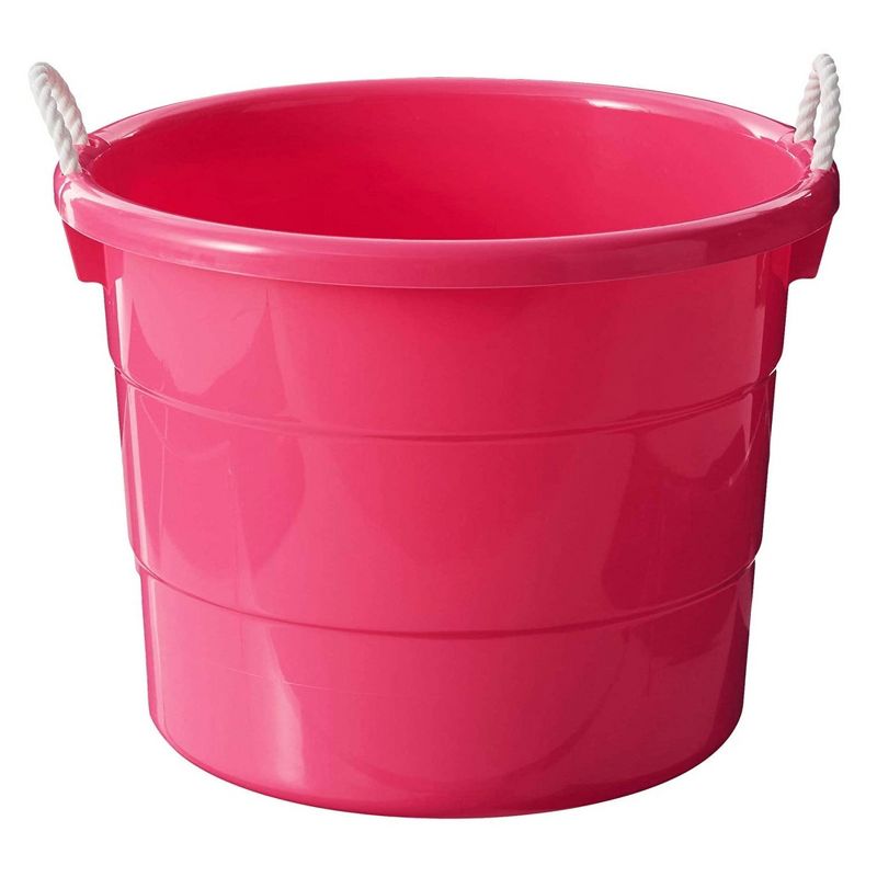 Homz 18 Gallon Durable Plastic Utility Storage Bucket Tub Organizers with Strong Rope Handles for Indoor and Outdoor Use, 2 of 7