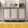 RoyalCraft Farmhouse Sideboard Buffet Cabinet Solid Wood Credenza, 3 Door Storage Console Table for Dining Room Kitchen Entryway, 49 Inch, Wash Gray - 4 of 4