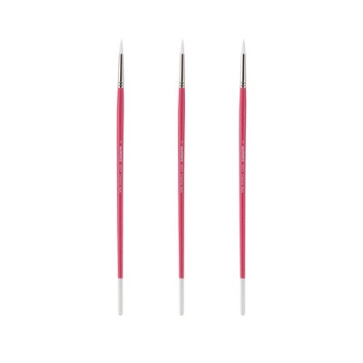 Creative Mark Pro White Soft Filament Acrylic Paint Brushes - Round   Sets of 3 - Versatile Synthetic Brushes for Acrylic Painting , Gouache, Oils &