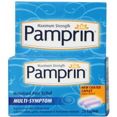 Pamprin Pain Relief Caplets, Maximum Strength, 20 Count