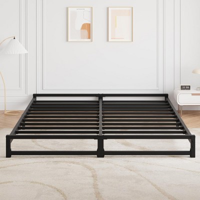 Metal Platform Bed Frame with Steel Slat Support, Mattress Foundation and No Box Spring Needed