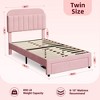 Twin Size Upholstered Platform Bed Frame with Storage Headboard & Under-Bed Drawer, Velvet Bed with Sturdy Metal Slats - 3 of 4