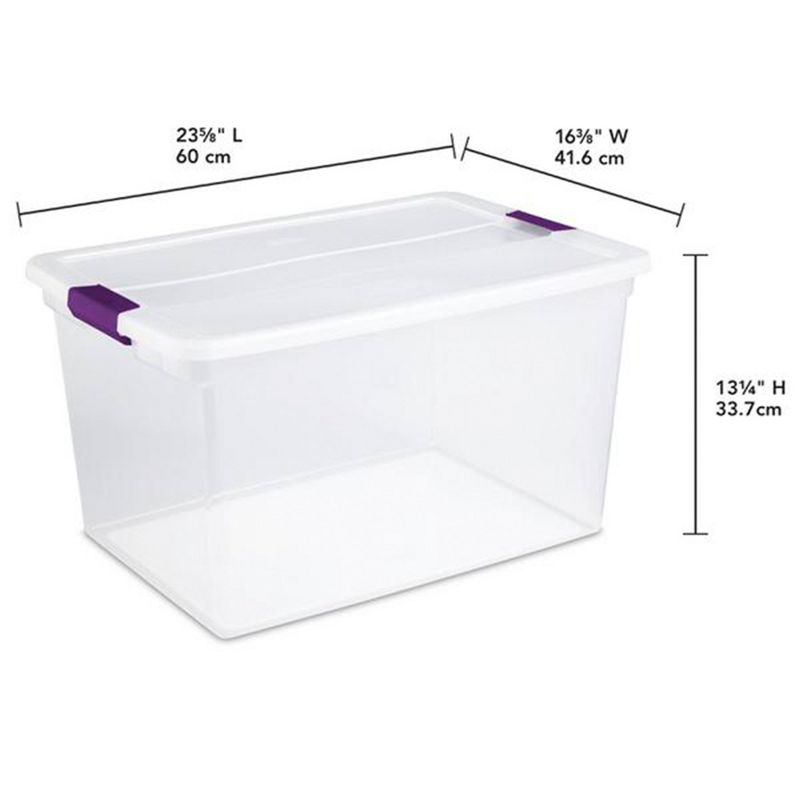 Sterilite 66 Quart Clear Plastic Latching Handle Storage Container Tote, 5 of 7
