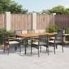 vidaXL Garden Dining Set Black, Cream White - 70.9" Table Length Chair 7-Piece - 2 of 4