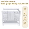 36-Inch Bathroom Vanity Cabinet Only, Solid Wood Frame & MDF, 1 Door and 3 Drawers with Open Shelf, No Sink - 2 of 4