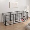 SEVOBAL Pet Crates and Houses 8 Panel Heavy Duty Metal Playpen with Door for Outdoor Yard Lawn Garden, Black, 53.94"*53.94"*31.7" - 2 of 4