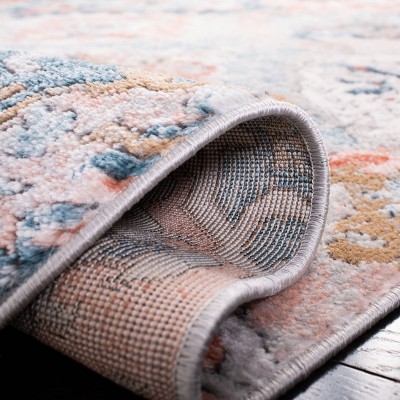 Elysian Bliss 59" Round Hand-Knotted Blue Synthetic Area Rug