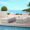 JUJABU Outdoor Rattan Chaise Lounges Set of 2 with Side Table, Adjustable Backrest and Cushions - 3 of 4