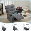 360° Swivel Massage Rocker Recliner with Heat, Linen Glider Chair for Adults, Side Pocket & 2 Cup Holders – Living Room & Bedroom Comfort - 4 of 4