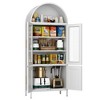 SUXXAN Metal Display Cabinet With Glass Doors And Adjustable Shelves, Modern Freestanding Arched Cabinet,Assembly Required - 2 of 4