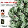Artificial Green Christmas Tree with PVC/Hard Needle Mixed Branch Tips, warm white led, Pine cone,Hinged Premium & Foldable Base - 4 of 4