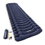 INVOKER Ultralight Inflatable Lightweight Sleeping Pad Mattress for Camping, Hiking, Travel, and Backpacking with Built In Foot Pump, Navy Blue
