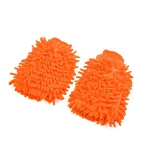 Unique Bargains Dual Sided Microfiber Chenille Mitt Car Washing Cleaning Glove 2 Pcs - 1 of 4