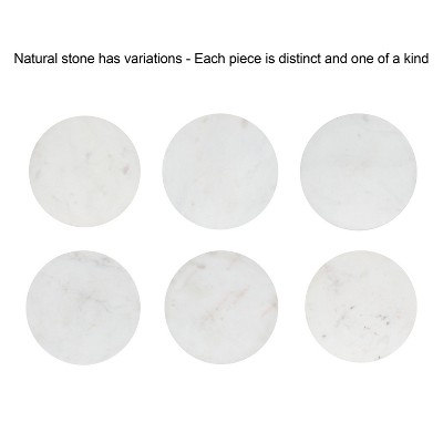 Walnut Brown and White Marble Round Accent Table