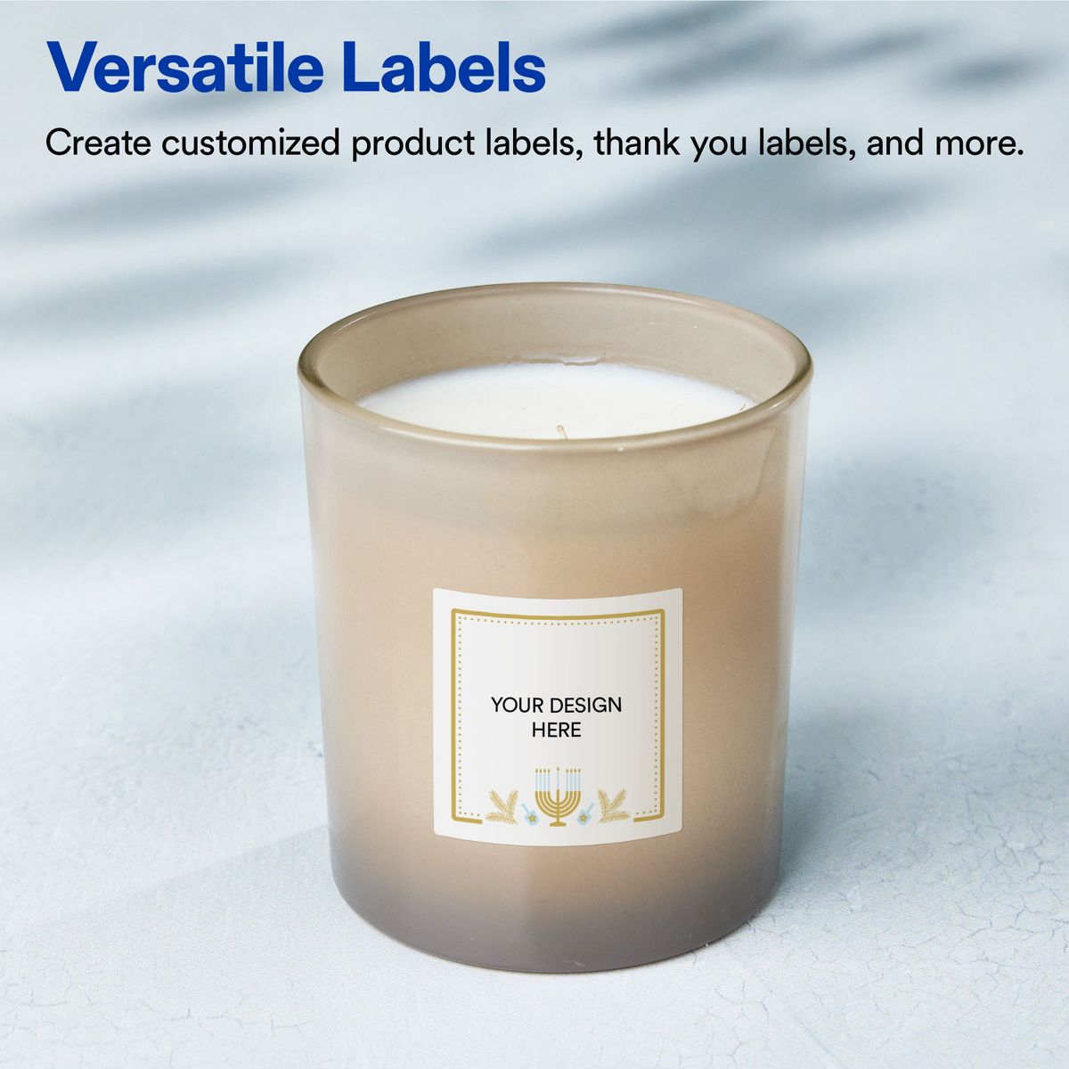 Avery® Labels, 2" x 2", Matte, Gold Menorah Frame, 120 - thumbnail 4