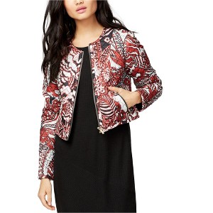 Rachel Roy Womens Printed Quilted Cropped Jacket - 1 of 1