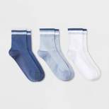 Women's 3pk Featherlight Super Soft Fine Gauge Knit Striped Mesh Ankle Socks - Universal Thread™