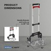 Magna Cart Personal 150 Pound Capacity Aluminum Folding Hand Truck Cart with Telescopic Handle and Foldable Wheels for Industrial, Black/Red (6 Pack) - 3 of 4