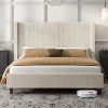 AMERLIFE Upholstered Bed Frame with 50.8" Tall Headboard - 2 of 3