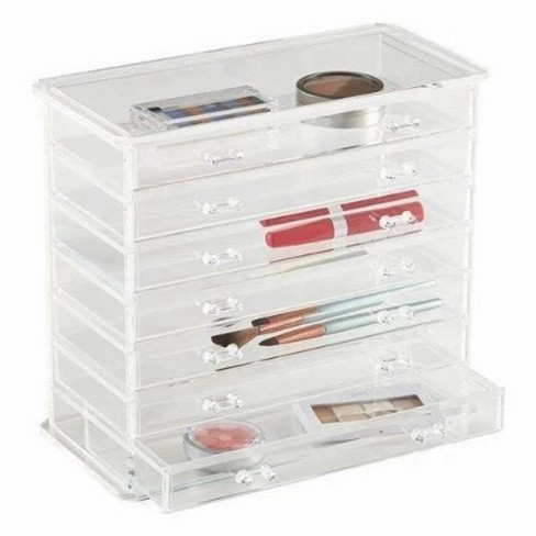 Acrylic Jewelry Organizer Box Women – 3 Drawers Clear Storage Case