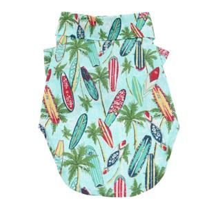 Doggie Design Hawaiian Camp Shirt - Surfboards and Palms - 1 of 4