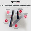 Titan Ramps 4' to 7' Telescoping Aluminum Wheelchair Ramp with 600 lb. Capacity and Carrying Bag, Sections Lock Into Place Once Expanded - 2 of 4