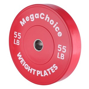 Rubber Bumper Weight Plates 10 LB 15 LB 25 LB 35 LB 45 LB 55 LB- 2 Inch Single Barbell Plates for Home Gym Strength Training - 1 of 4
