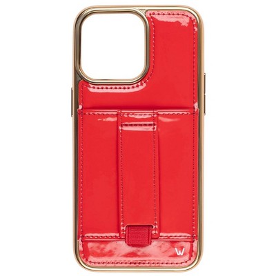 Walli Cases Red Radiance In Gold Phone Case with Wallet and Finger Strap