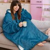 PAVILIA Faux Shearling Wearable Blanket Hoodie, Cozy Oversized Hooded Sweatshirt Adults, Warm Fleece Big Pocket - 4 of 4