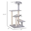 SEVOBAL Pet Crates and Houses Wooden Multi-Level Cat Shelves with Sisal and Plush Perches, Gray, 47.24"*27.56"*31.5" - 3 of 4