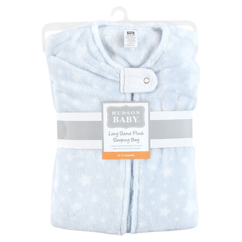 Hudson Baby Infant Boy Plush Sleeping Bag, Sack, Blanket, Blue Stars, 2 of 3