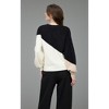 August Sky Women's Asymmetrical Colorblock Crewneck Knit Sweater - 2 of 4