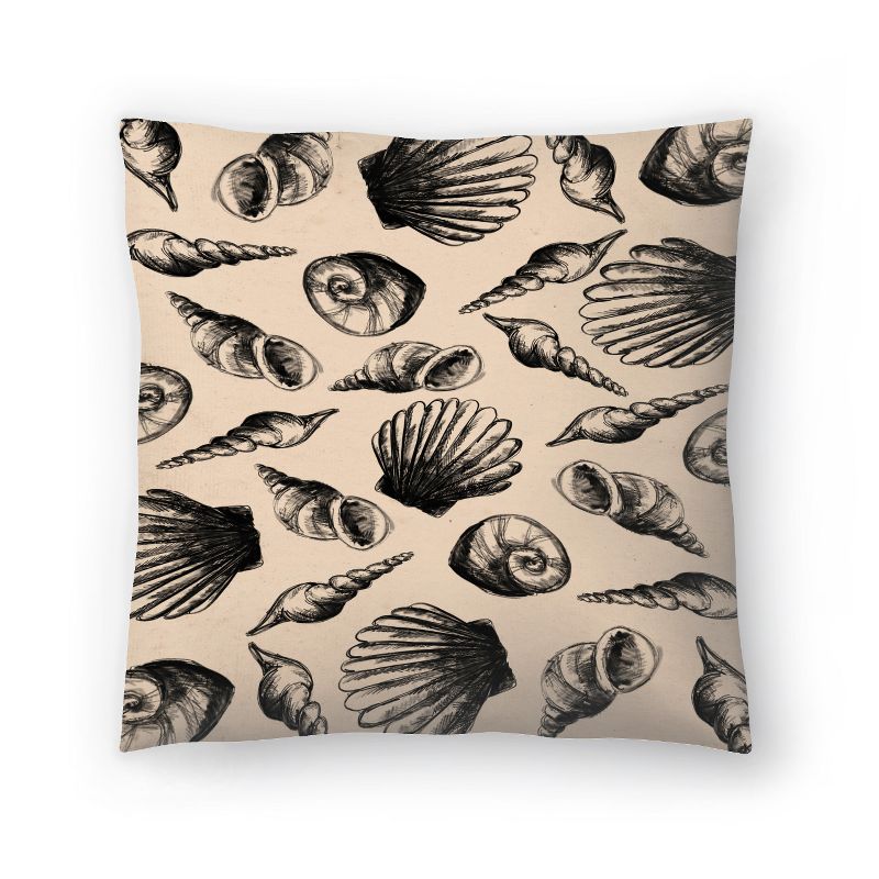 Americanflat Coastal Minimalist Illustrated Sea Shell Pattern By Jetty Home Throw Pillow, 1 of 6
