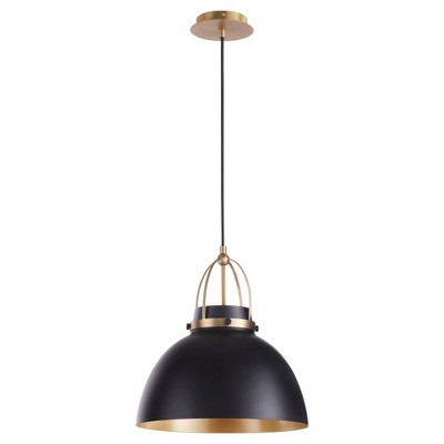 Quorum Lighting 1 - Light Pendant in  Matte Black/Aged Brass