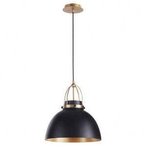 Quorum Lighting 1 - Light Pendant in  Matte Black/Aged Brass - 1 of 4