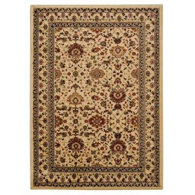 5'x7' Elegance Zeigler Rug Off White - Linon: Traditional Floral Area Rug, Low Pile, Indoor Use, Machine Made