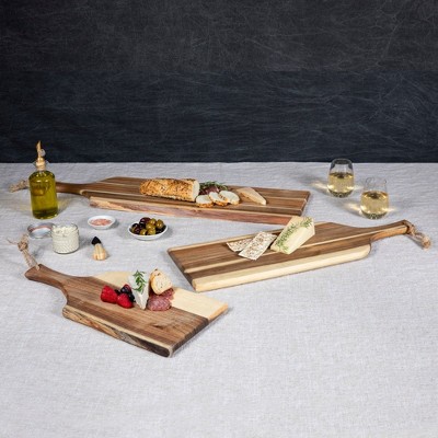 Set of 3 Acacia Wood Paddle Bread Boards