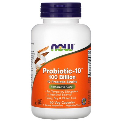 Now Foods Probiotic-10, 100 Billion, 60 Veg Capsules, Probiotics