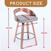 Bar Stools Set of 2, Swivel Bar Height Stools with Low Back, Wood Bar Chairs with Soft Cushion Seat, 25-Inch Seat Height - Leovsnove - 4 of 4
