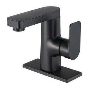 Cobbe Single Handle Single Hole Bathroom Sink Faucet with Deck Plate - 1 of 4